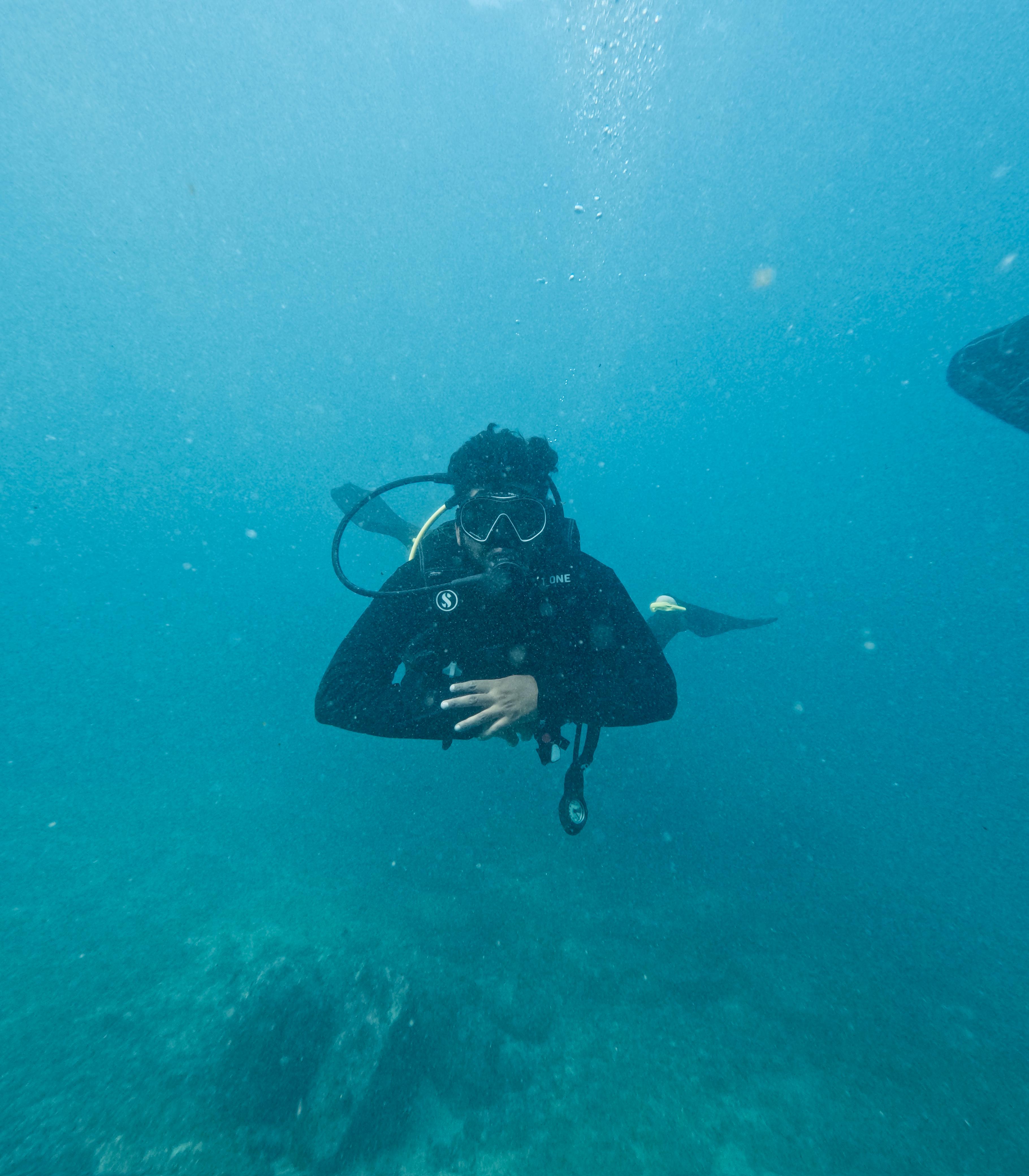 Scuba diving underwater